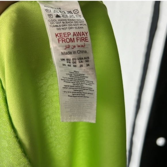 🍂🍁NWT BOOHOO LIME GREEN SEQUIN PANTS 20 - Picture 7 of 8